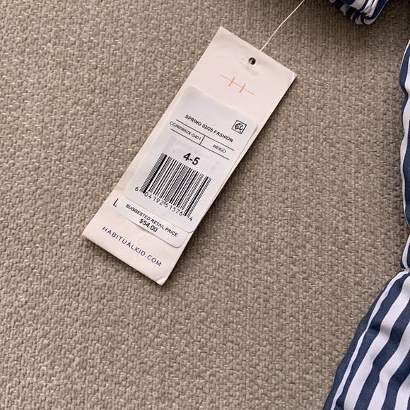 NWT Habitual kids striped bow front romper size 4-5 - Picture 6 of 7